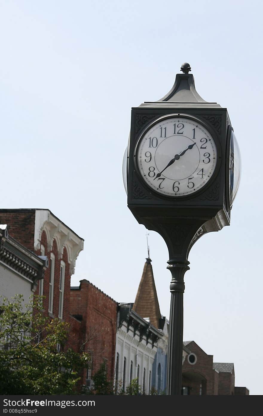 Clock located outdoor on the street