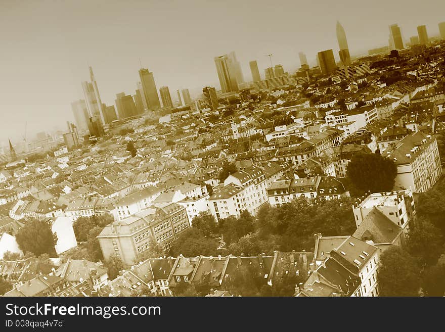 Skyline of Frankfurt city in germany