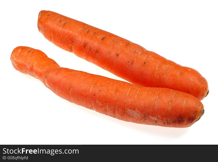 Fresh carrots on pure white background. Fresh carrots on pure white background