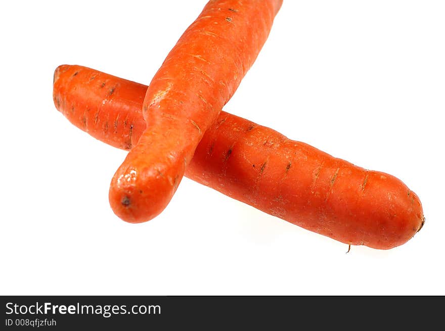 Fresh carrots on pure white background. Fresh carrots on pure white background