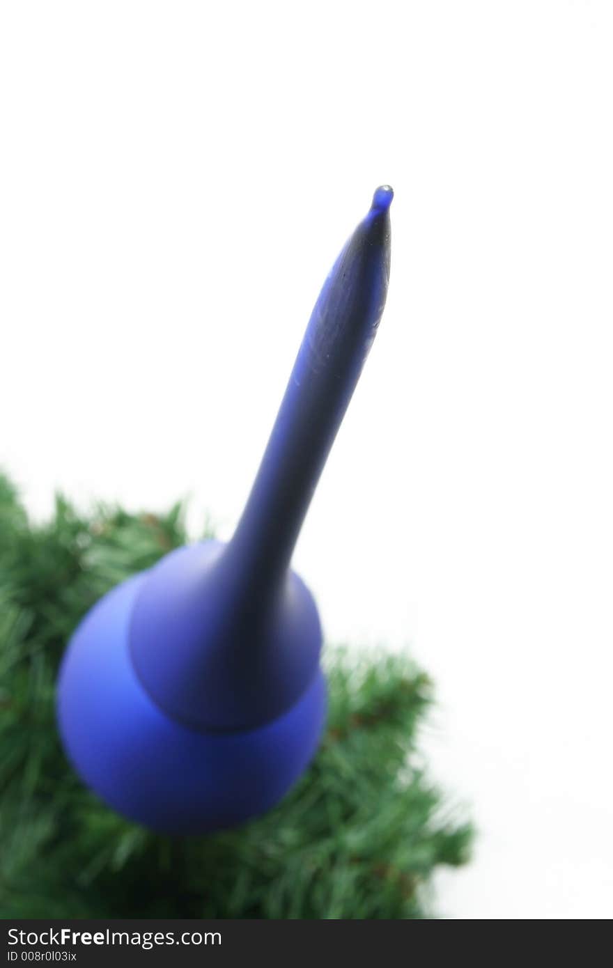 Blue christmas tree top .