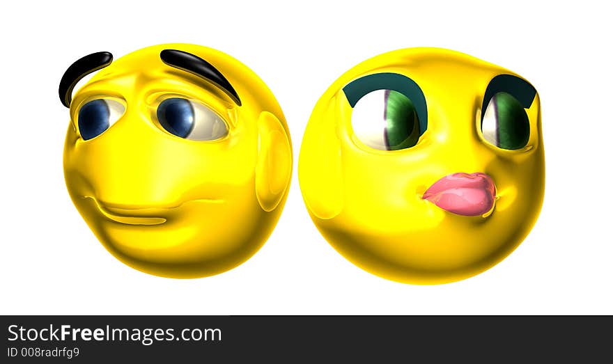 3D generated happy and fun smilies