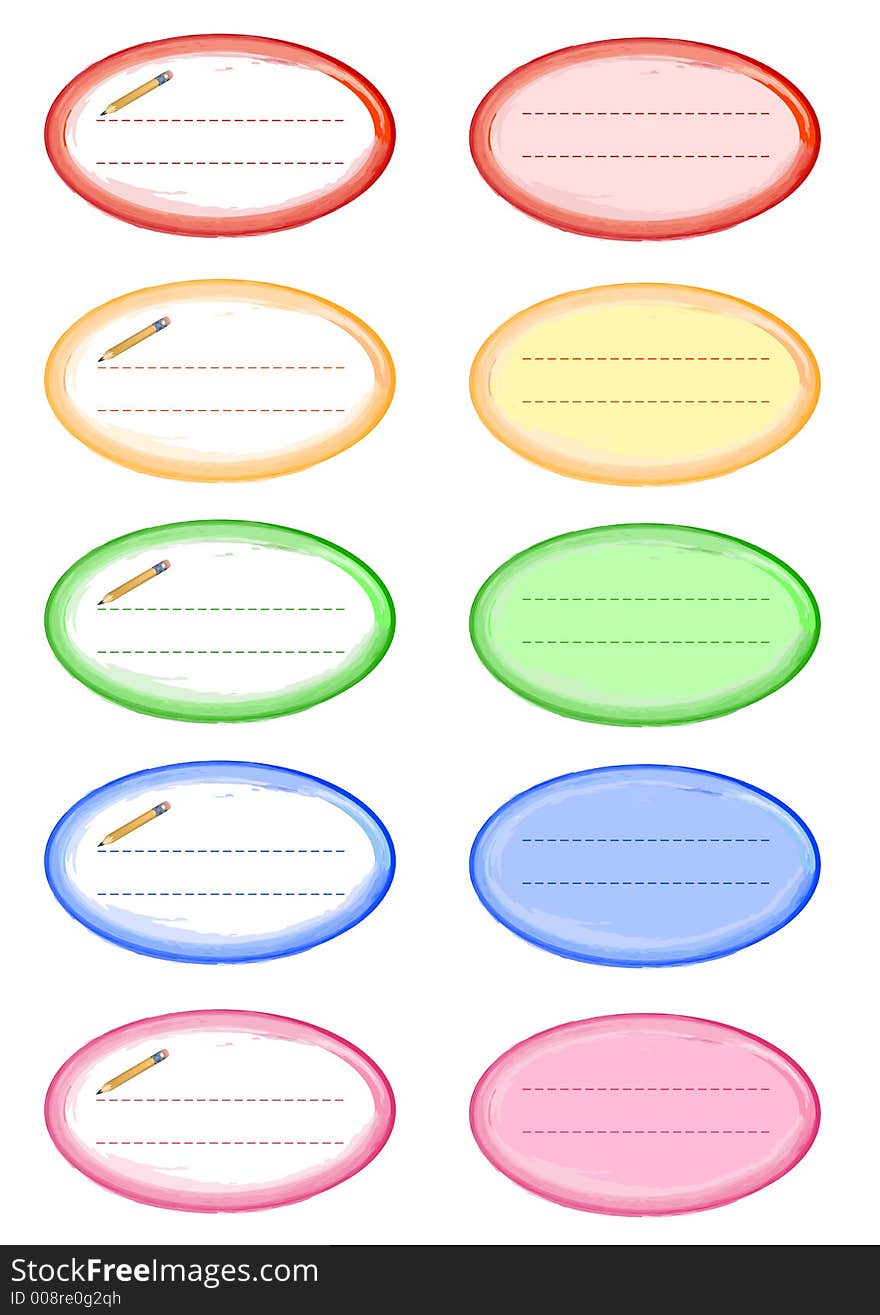 Coloured Oval Labels