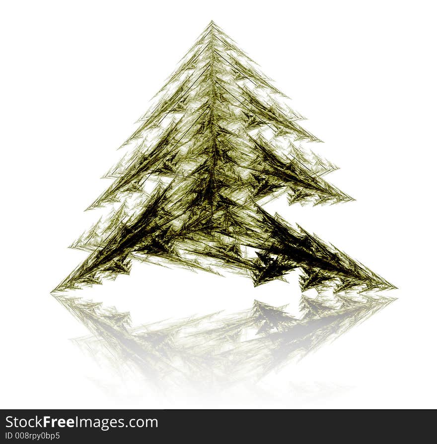 Fractal abstract - christmas tree (with reflection)