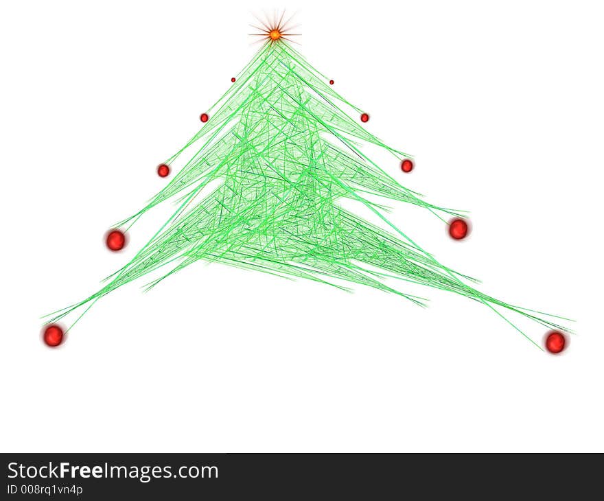 Fractal abstract - christmas tree with decorations