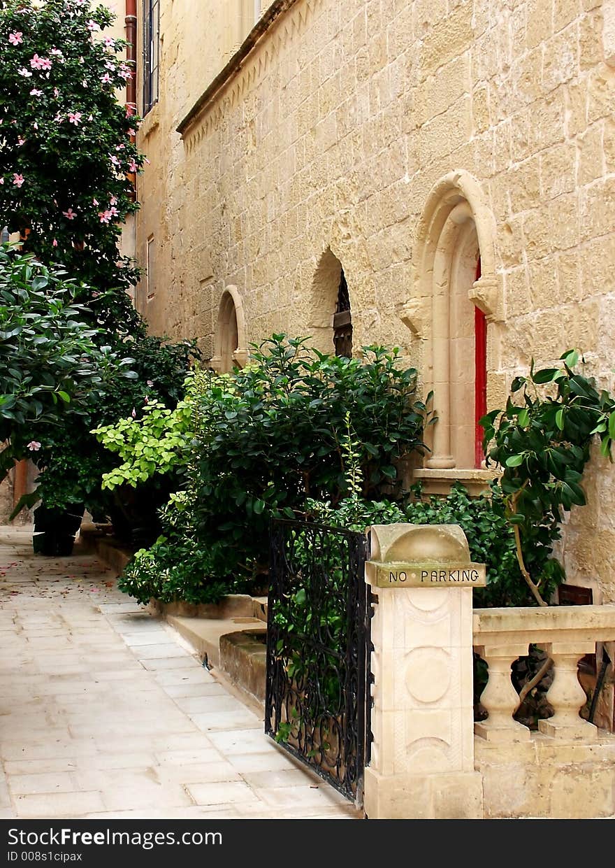 Detail of various buildings in Malta's medieval city of Mdina. Detail of various buildings in Malta's medieval city of Mdina