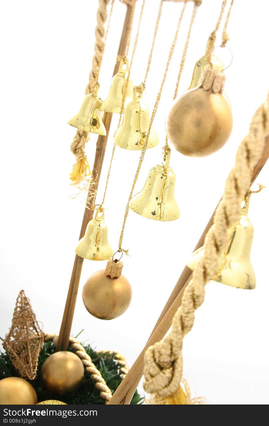 Close-up of christmas ornament with white background