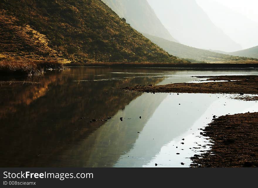 Beautiful lake for morning in the Cordilleras mountain. Beautiful lake for morning in the Cordilleras mountain