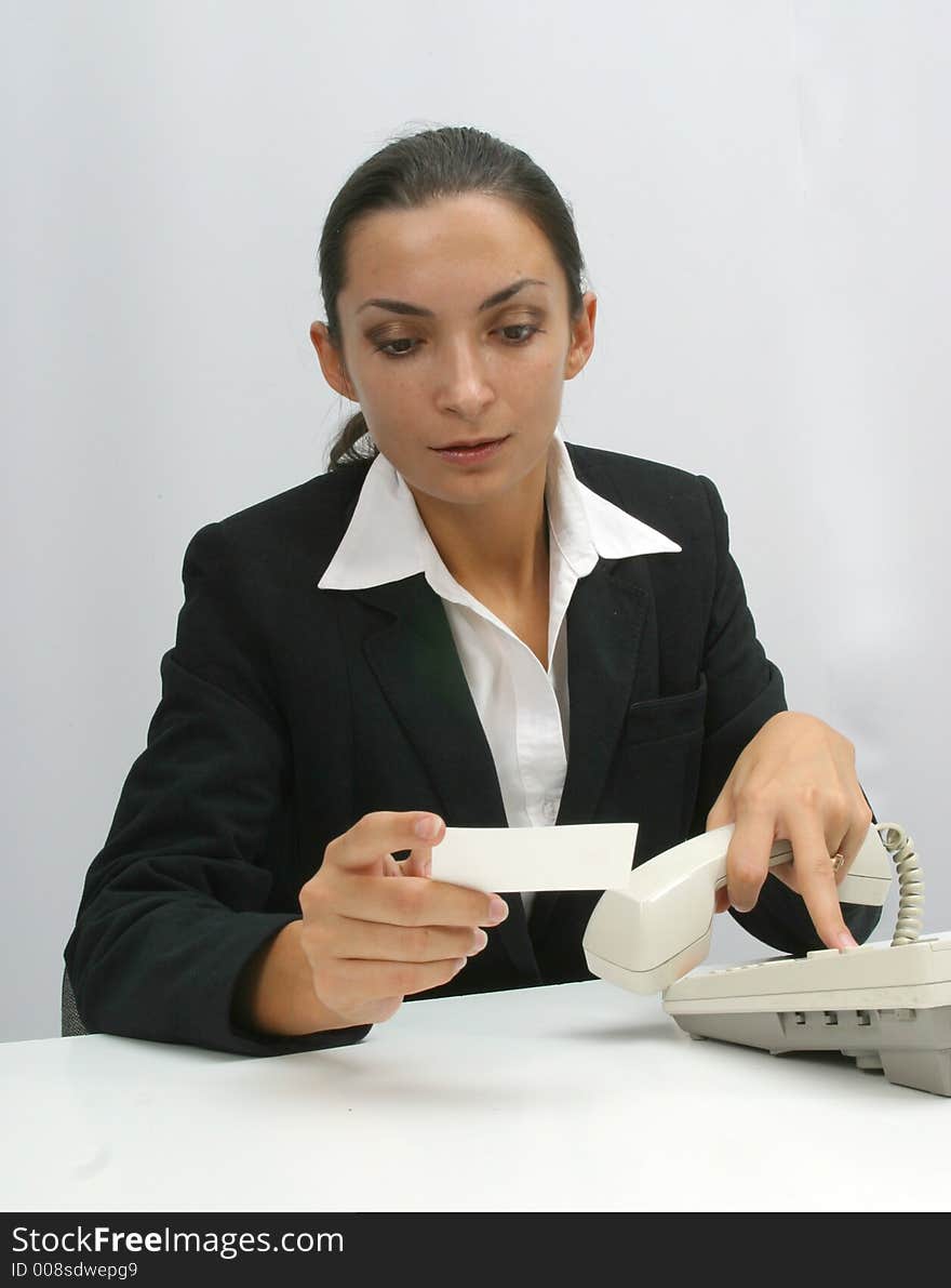 Business woman is prinring in office, copy, duplicate, calling