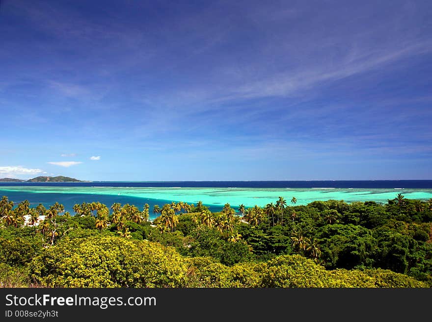 View from top of tropical island. View from top of tropical island