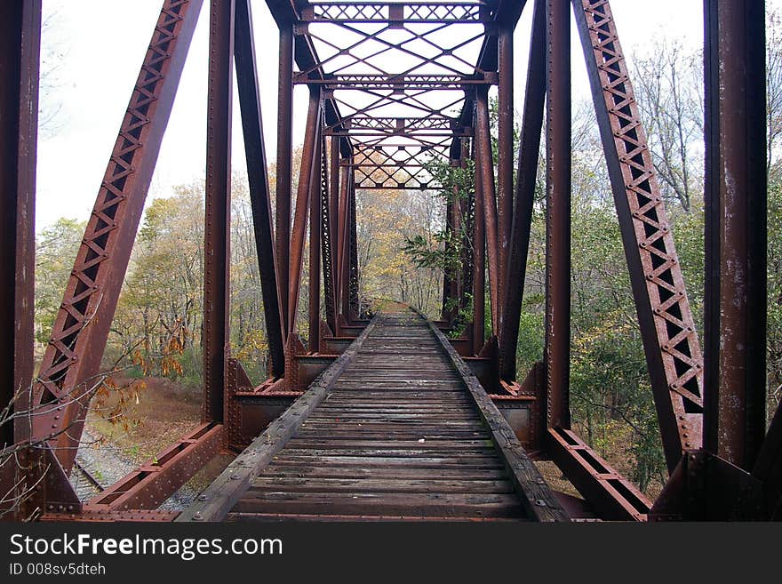 This is an abandoned railroad trestle once used by the famous Pennsylvania RR. This is an abandoned railroad trestle once used by the famous Pennsylvania RR.