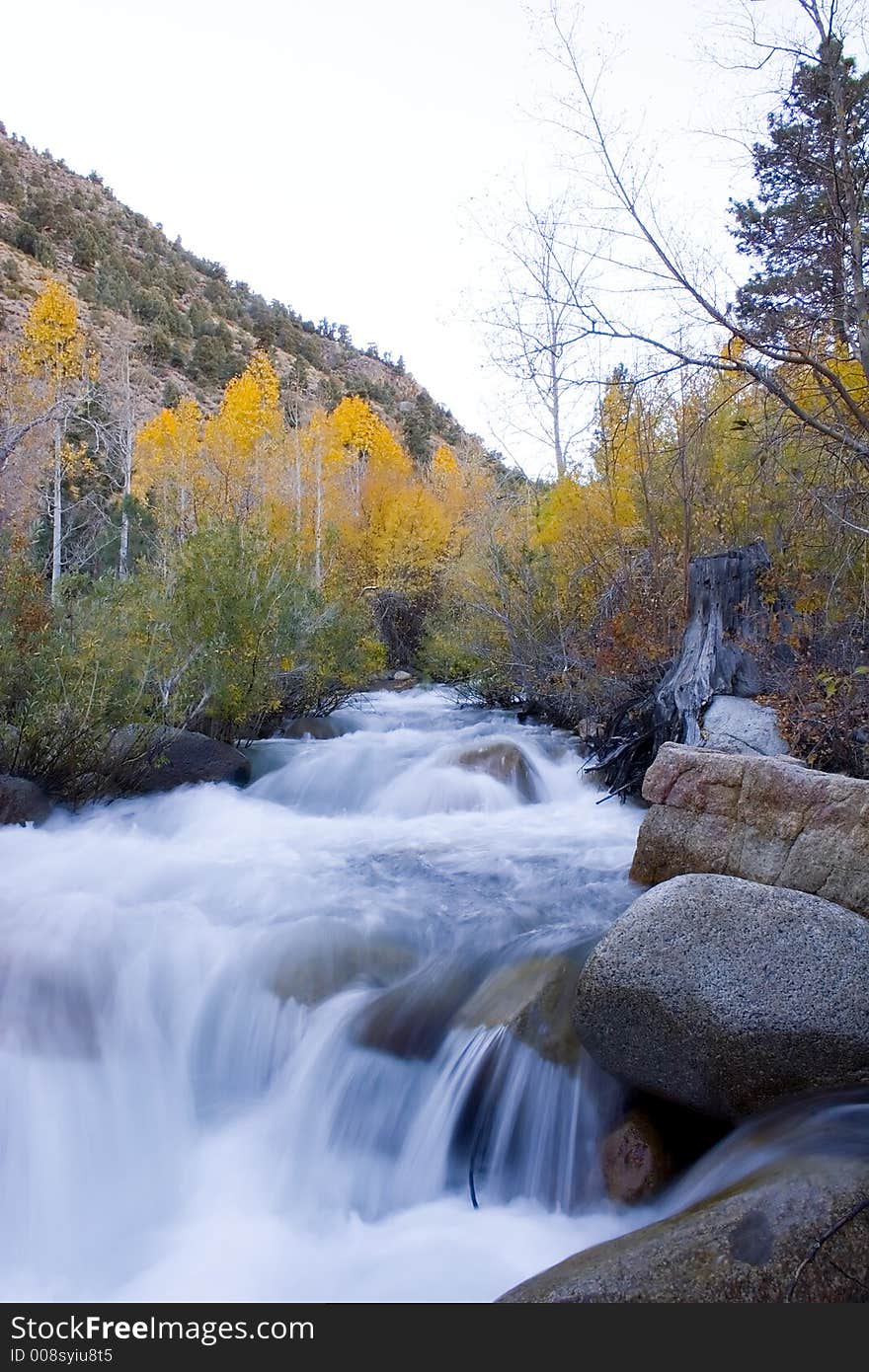 Flowin creek in the high Sierras, California. Flowin creek in the high Sierras, California