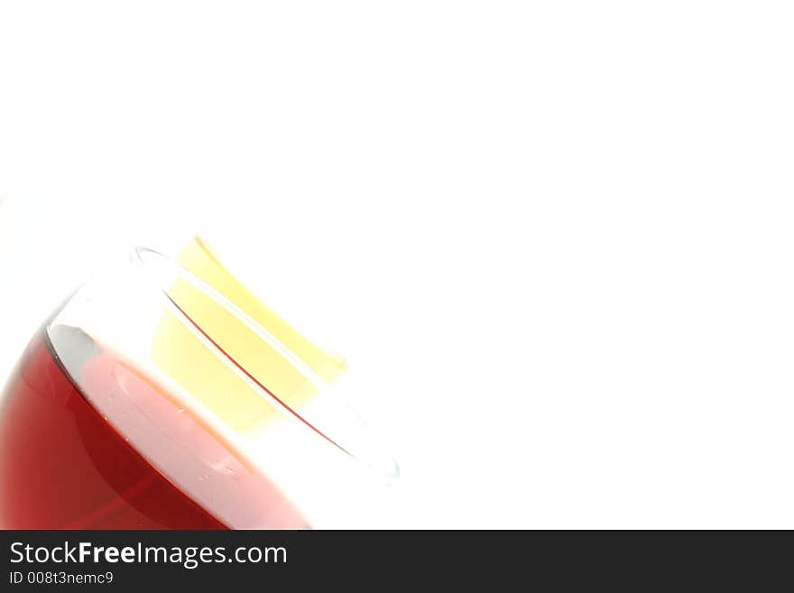 Wine bottle against a white background