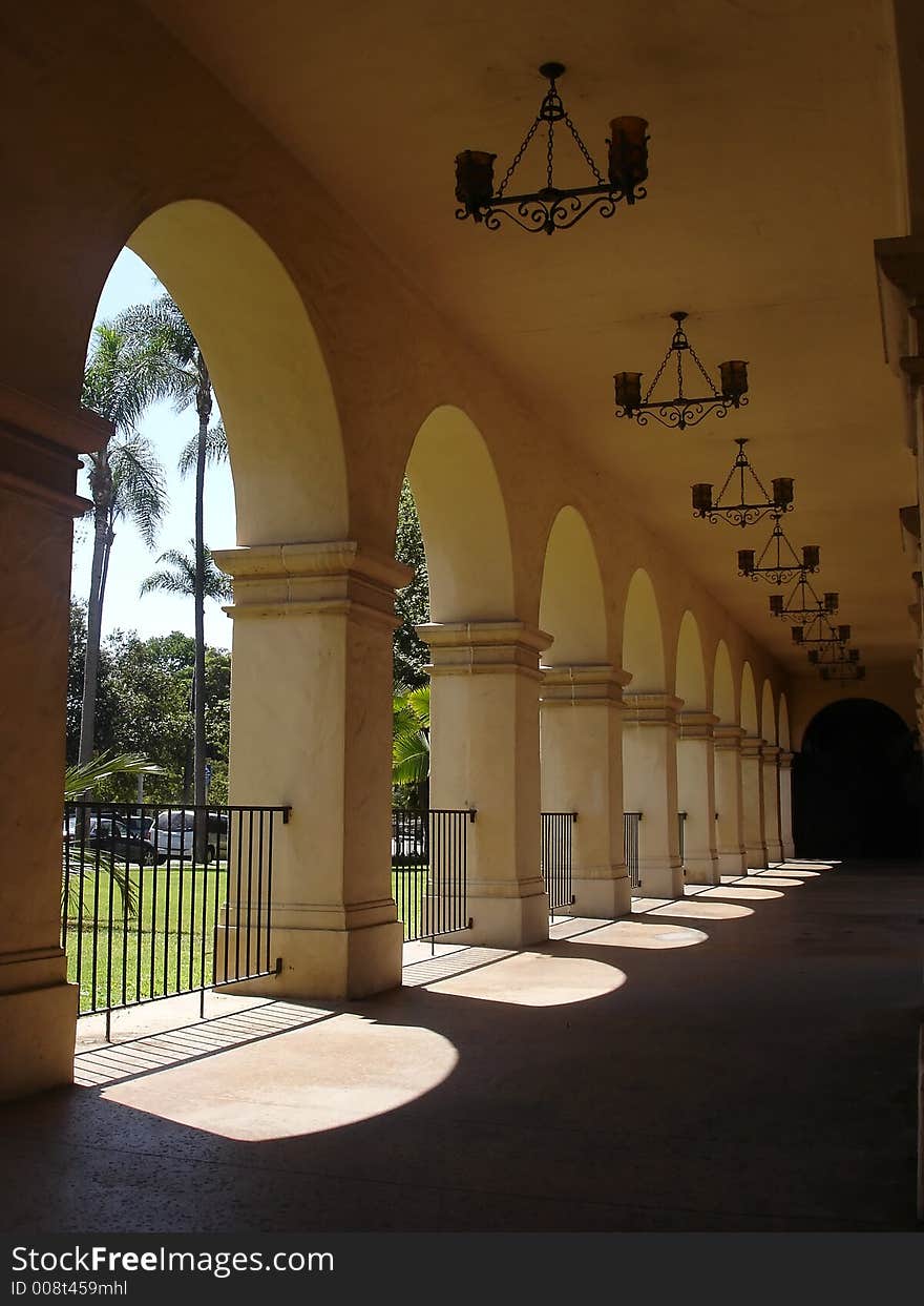 Spanish-style breezeway