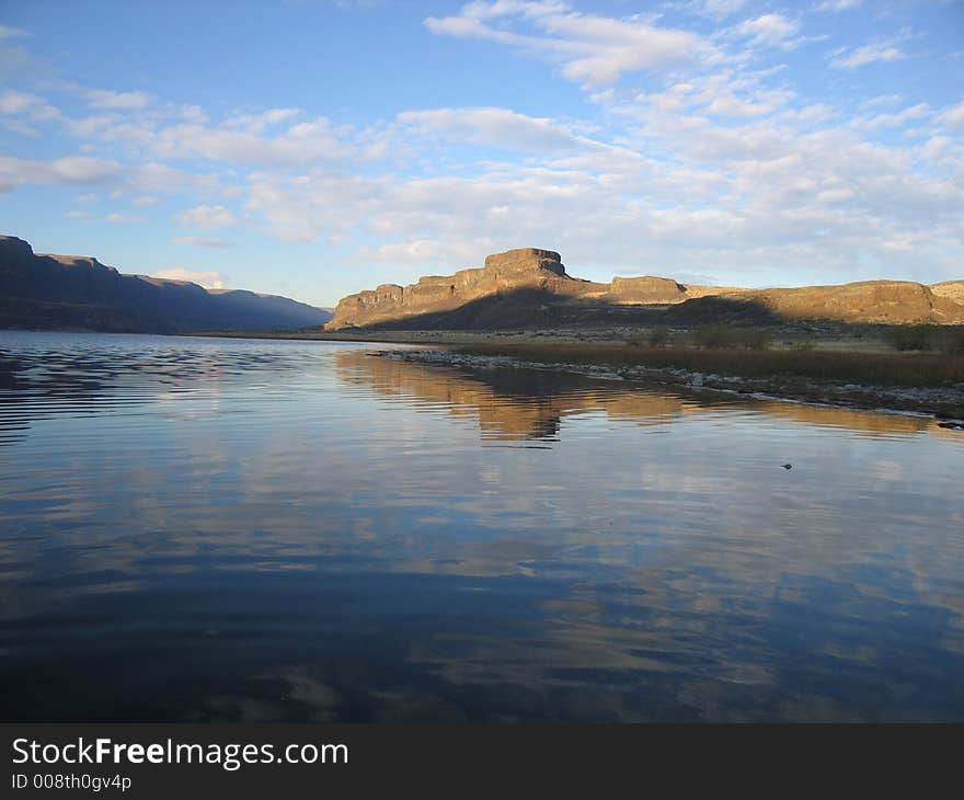 Cloud reflections on Lake Lenore