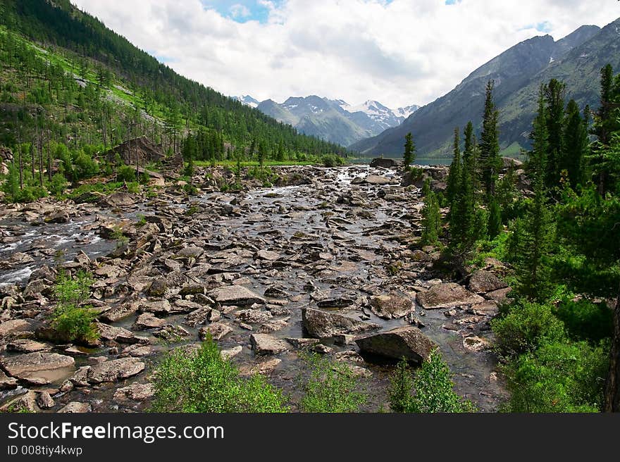 Rough river and rocks.