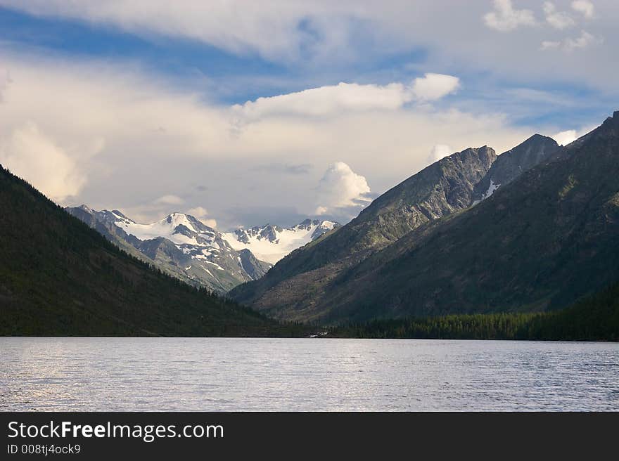 Mountains And Lake.