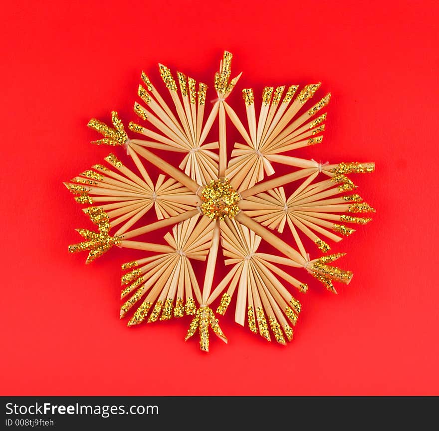 Isolated christmas decoration on red background