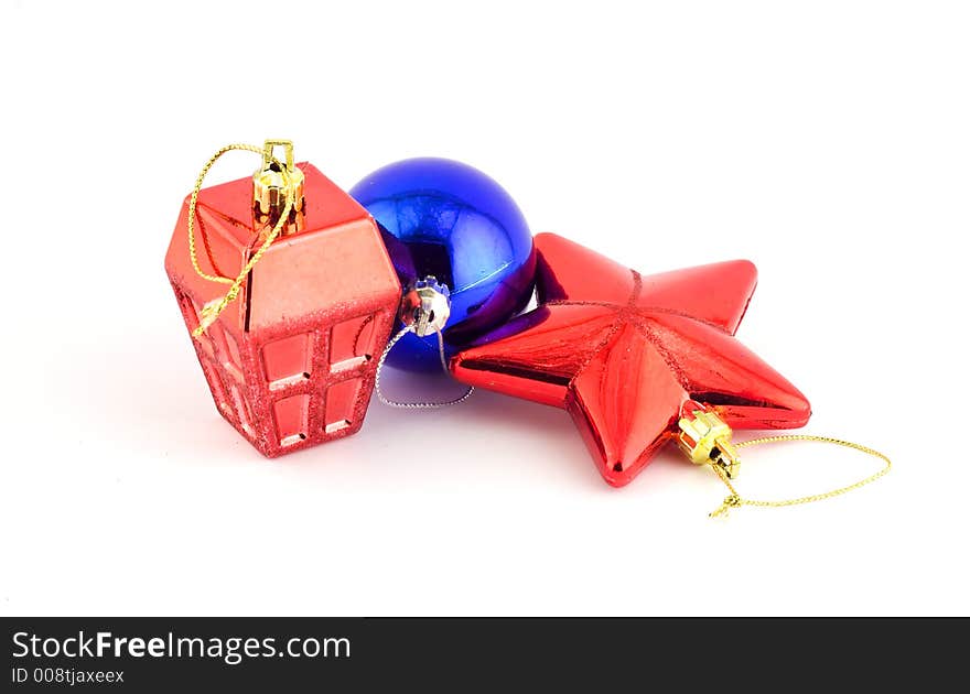 Isolated christmas decorations on white background