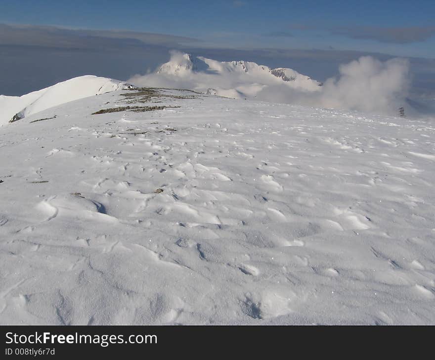 Snowcowered mountain on the Caucasus. Snowcowered mountain on the Caucasus