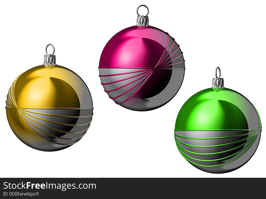 Christmas balls isolated on white