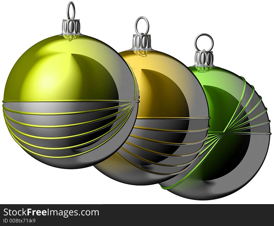 Christmas balls isolated on white