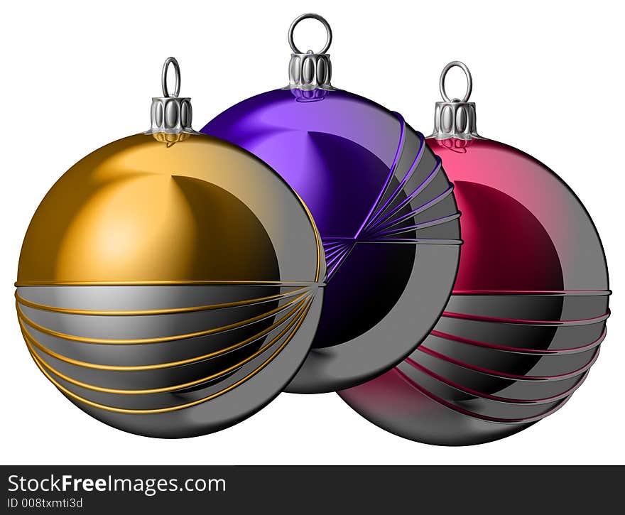 Christmas balls isolated on white