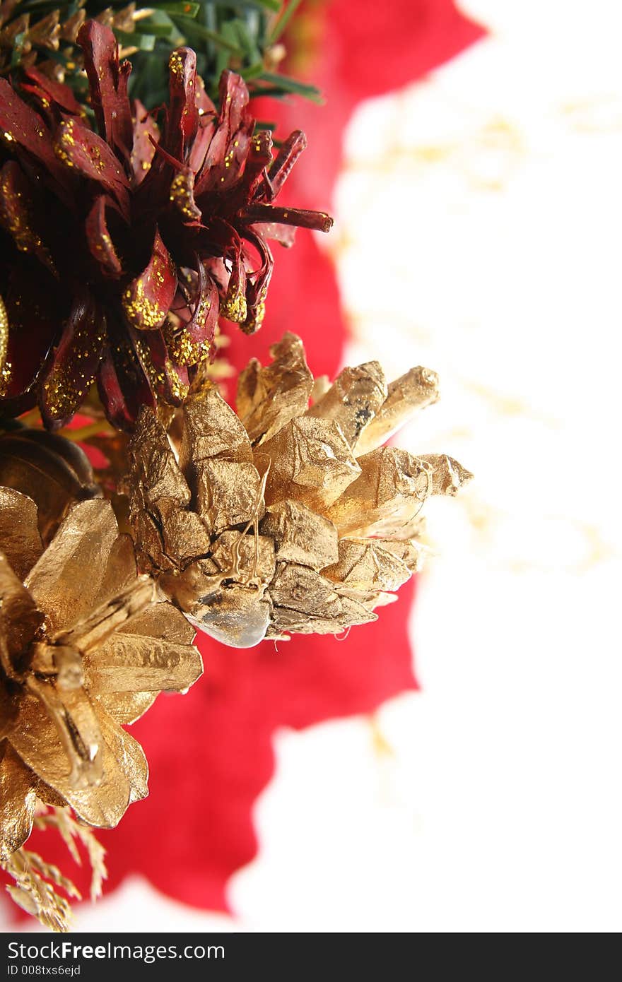 Close-up of christmas ornament with white background