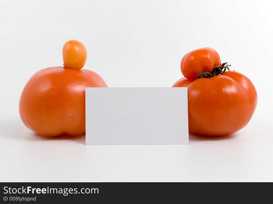 Genetic modify. Unique tomato on white background.