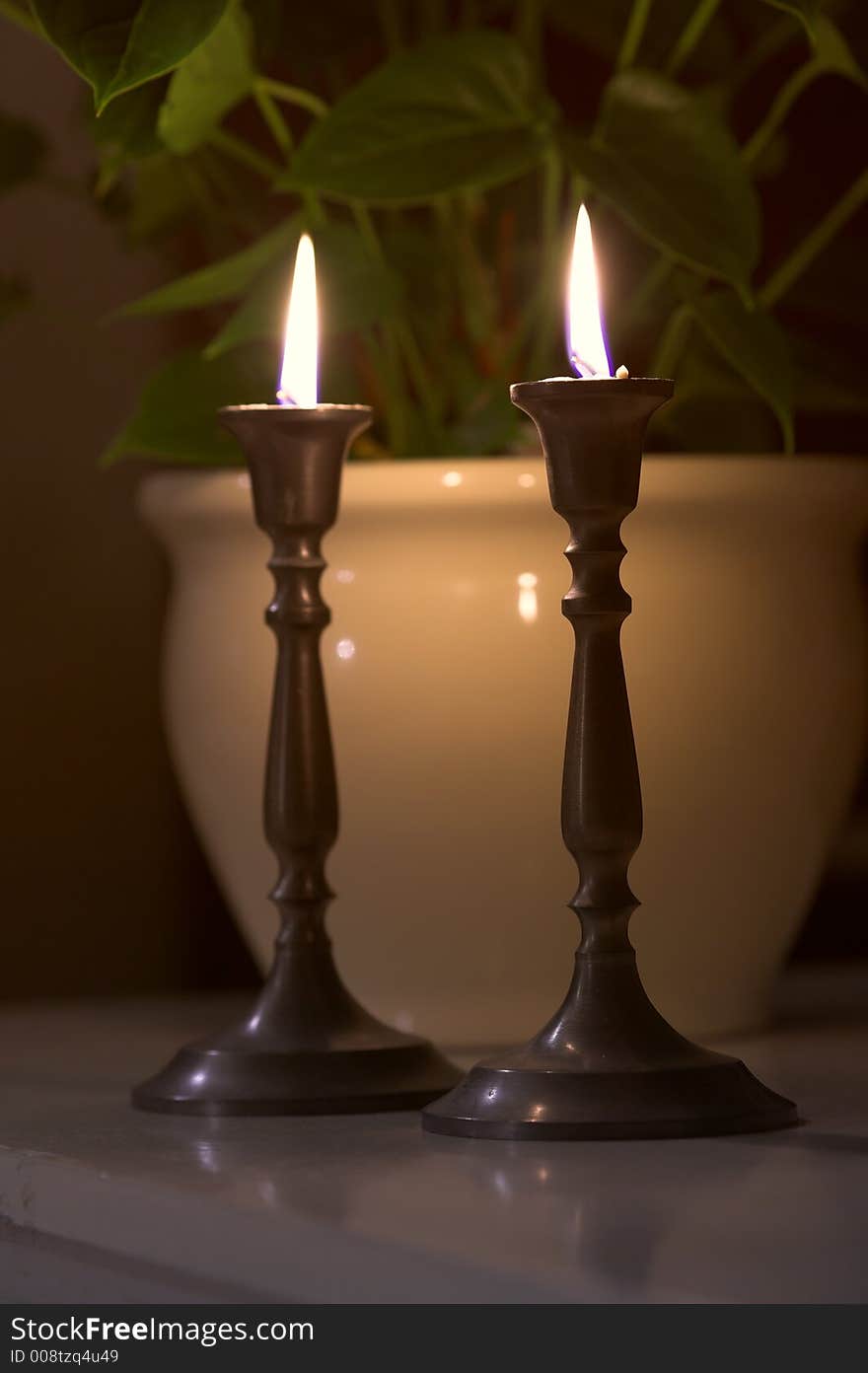 Candle on a romantic night. Candle on a romantic night