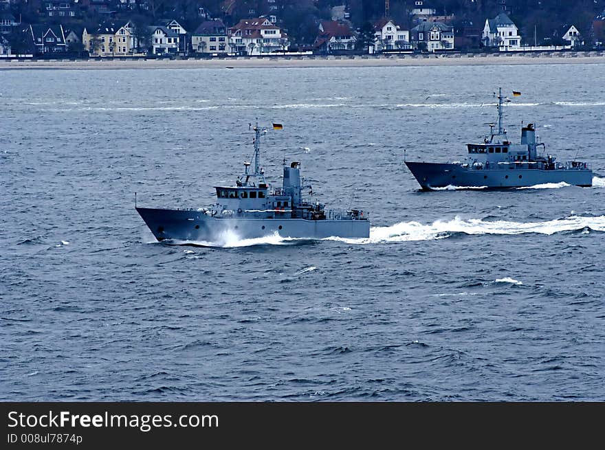 Picture of military ships in Coppenhagen, Denmark.