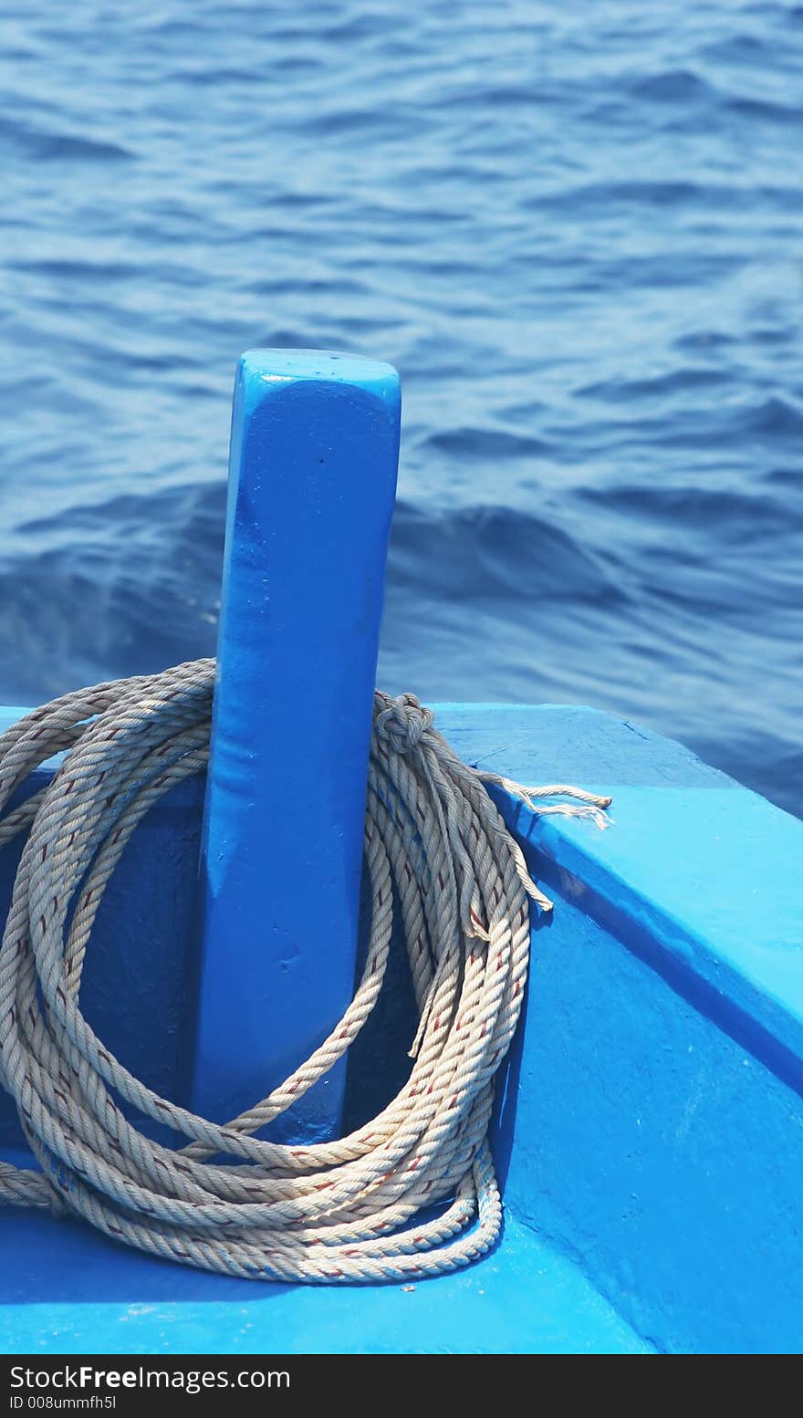 Fishing rope on a boat. Fishing rope on a boat