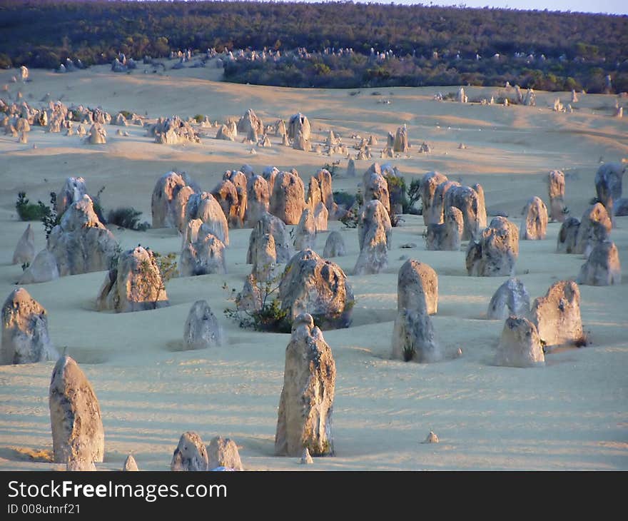 Desert landscape at sunset showing rock farmation. Desert landscape at sunset showing rock farmation