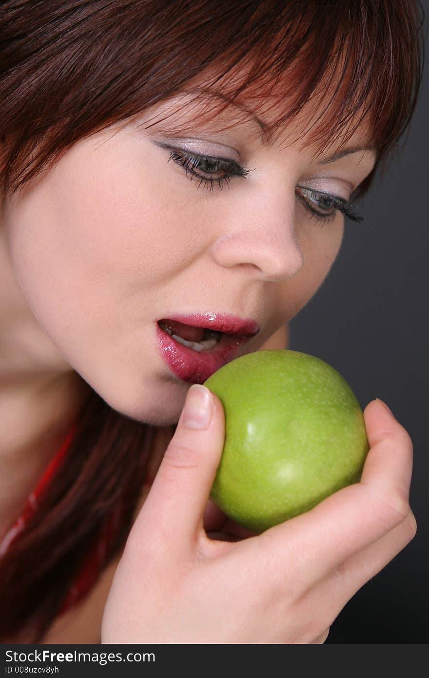 Girl with apple