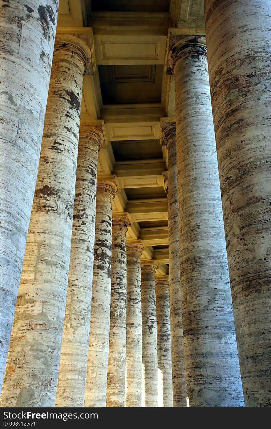 Curved columns of The Vatican. Curved columns of The Vatican.