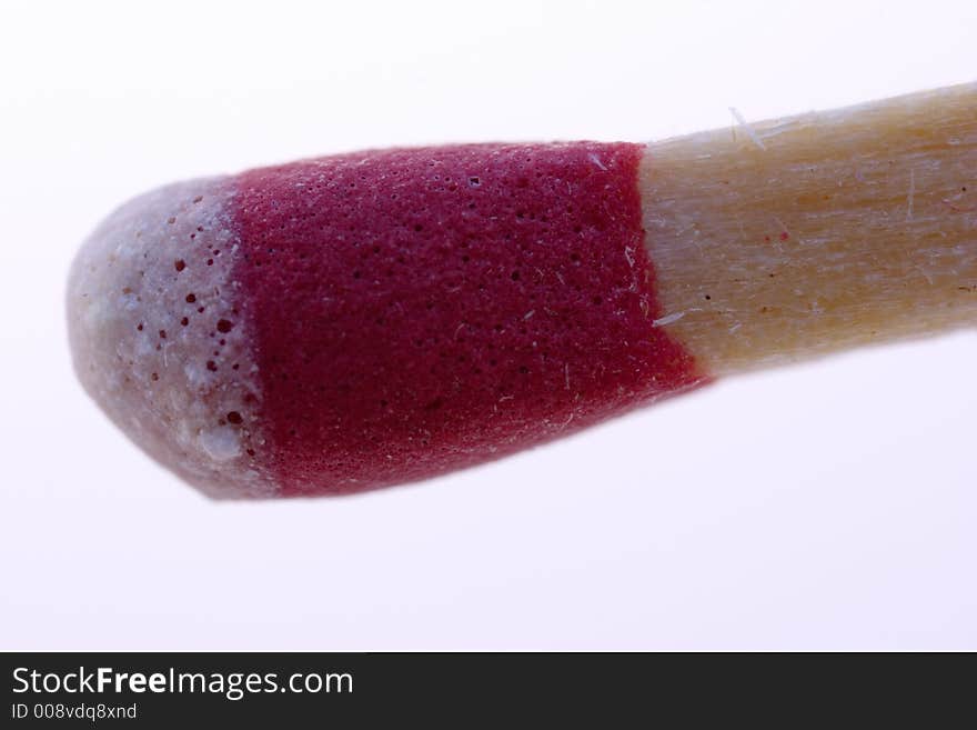 The business end of a stick match isolated on a white background. The business end of a stick match isolated on a white background