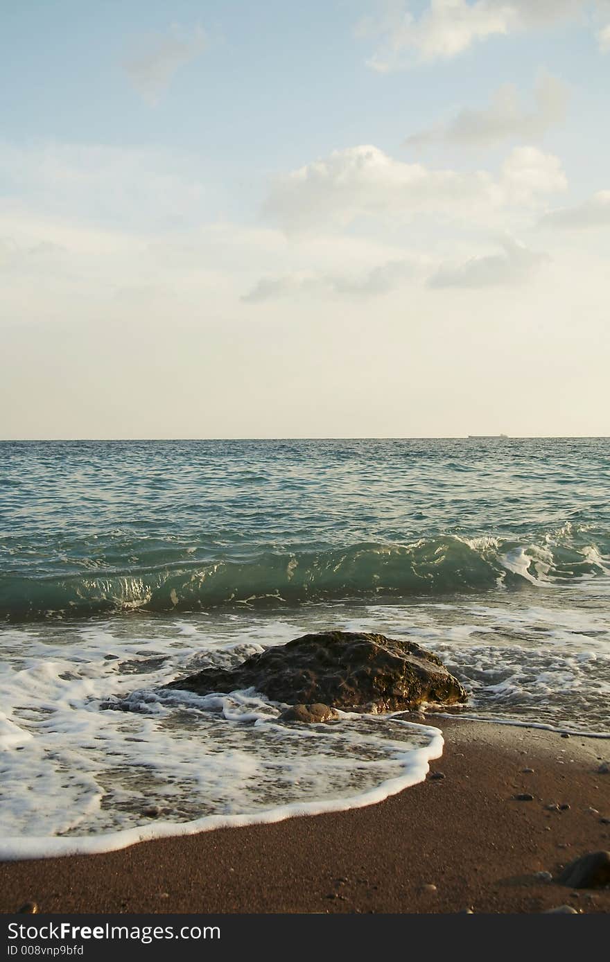 Blue wave and sand coast. Blue wave and sand coast