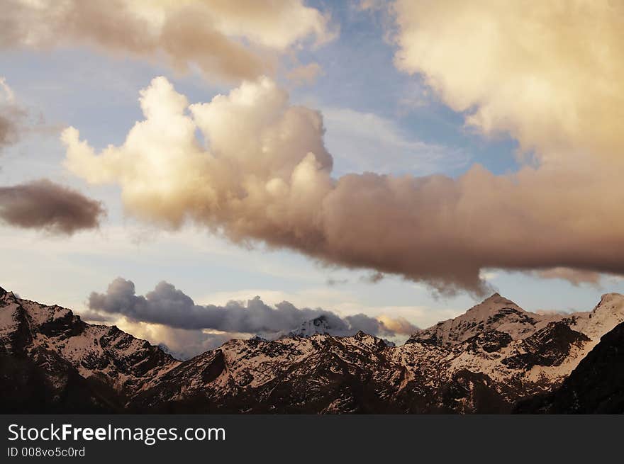 Clouds in the mountains