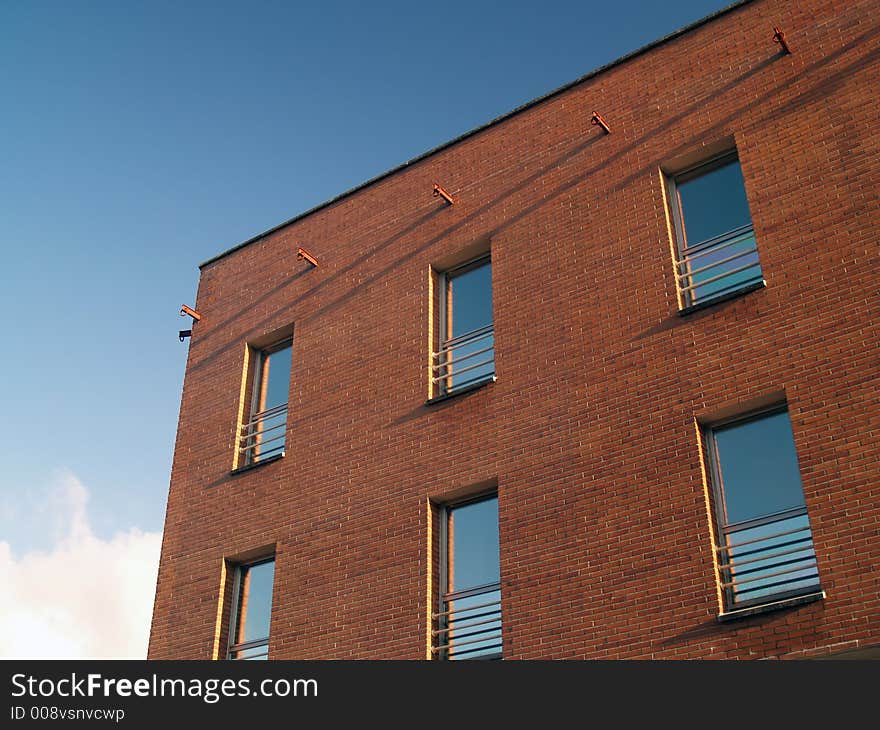 Windows reflecting sky, algorta, spain