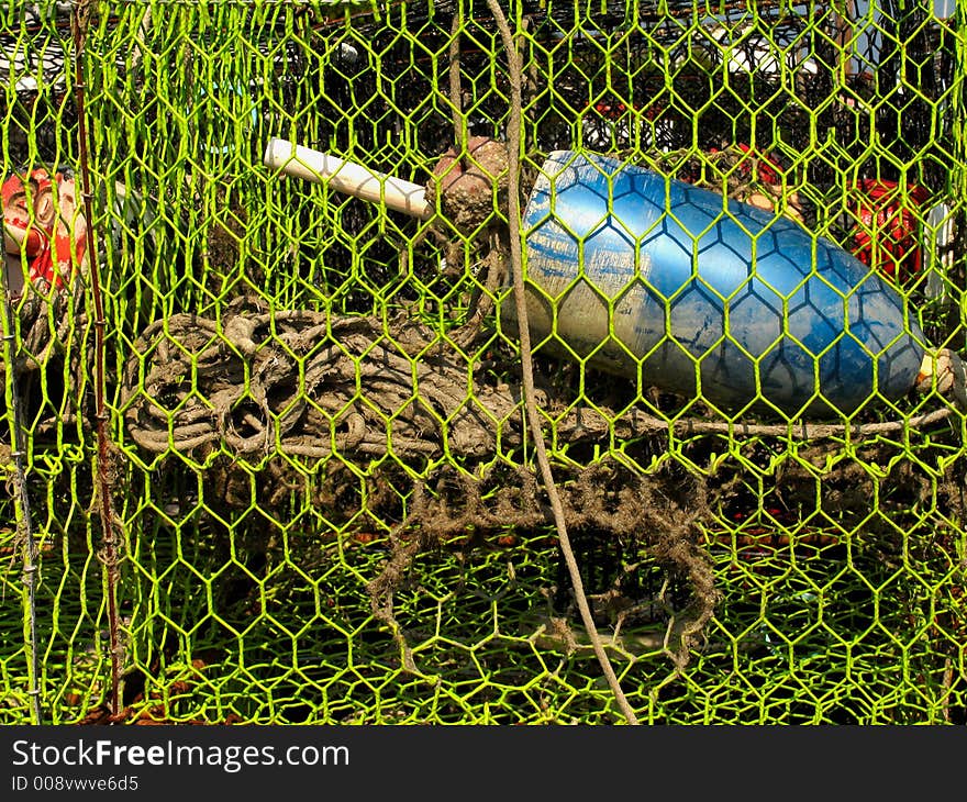 Crab POt with a Bouy ready for use. Crab POt with a Bouy ready for use.