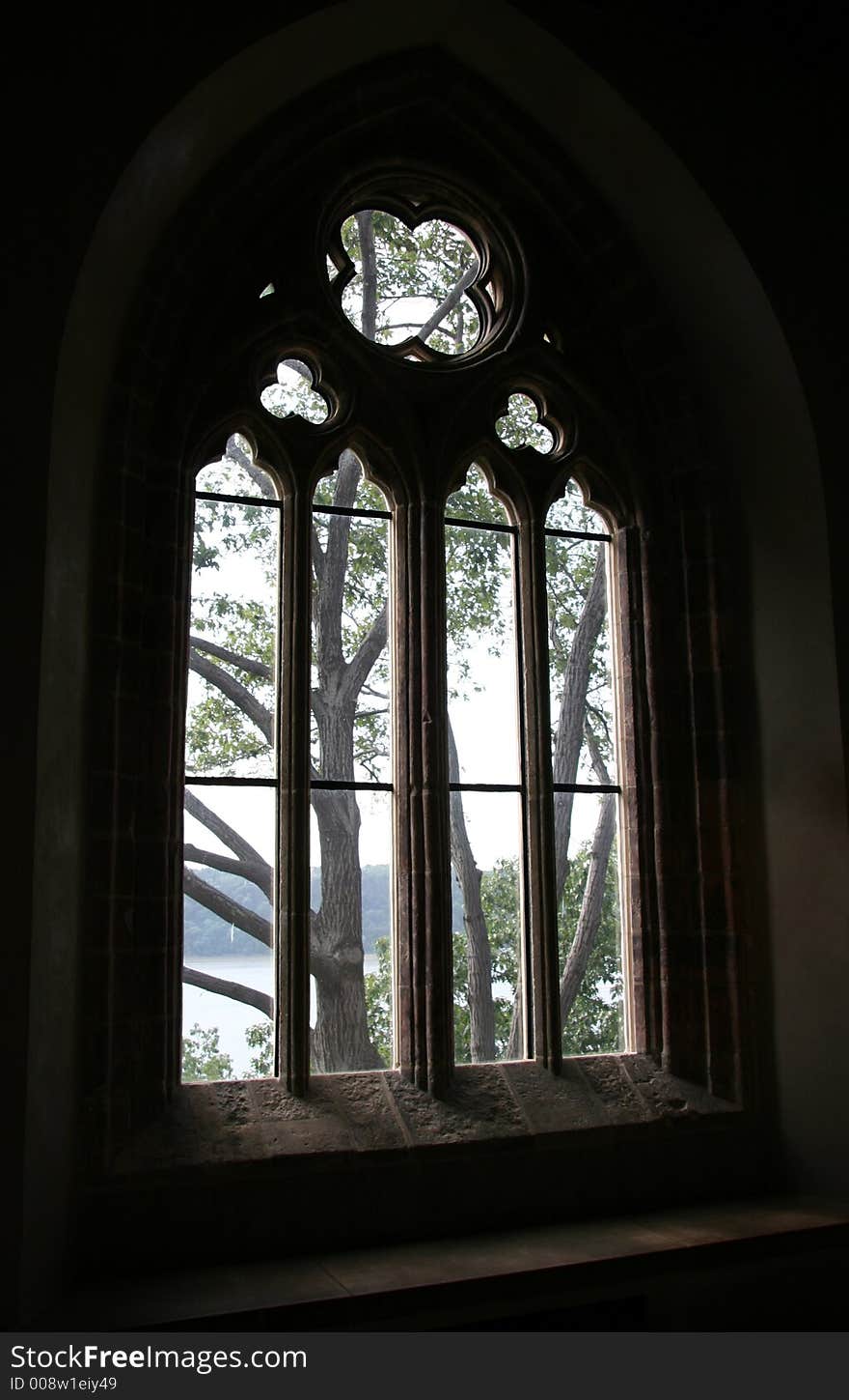 Old Church Window from Inside. Old Church Window from Inside