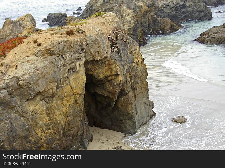 Natural arch - mendocino coast North California