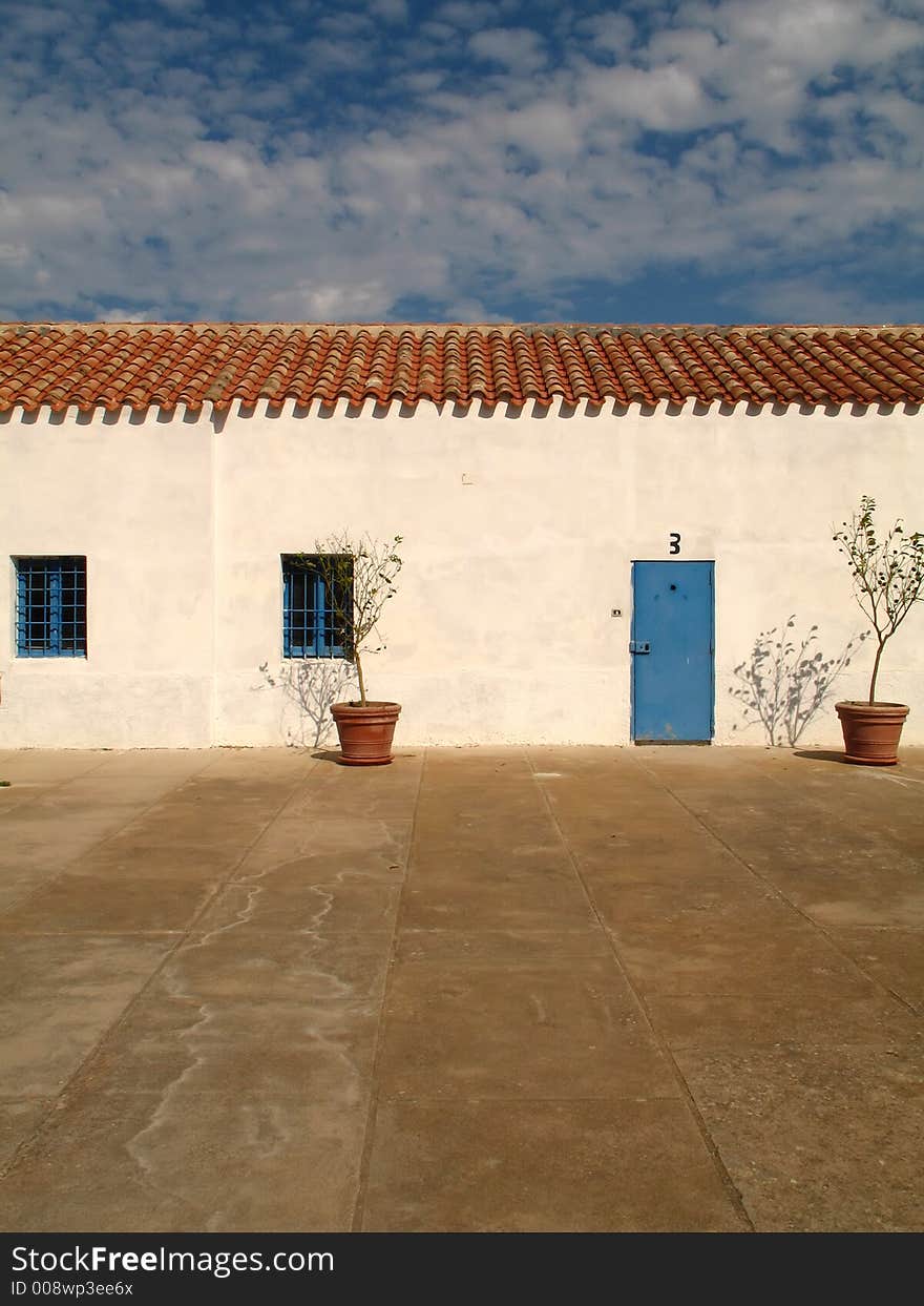 The courtyard of an ancient prison. The courtyard of an ancient prison