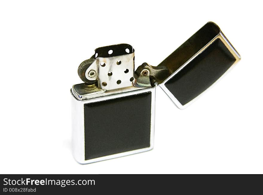 Zippo metal lighter open for smoking