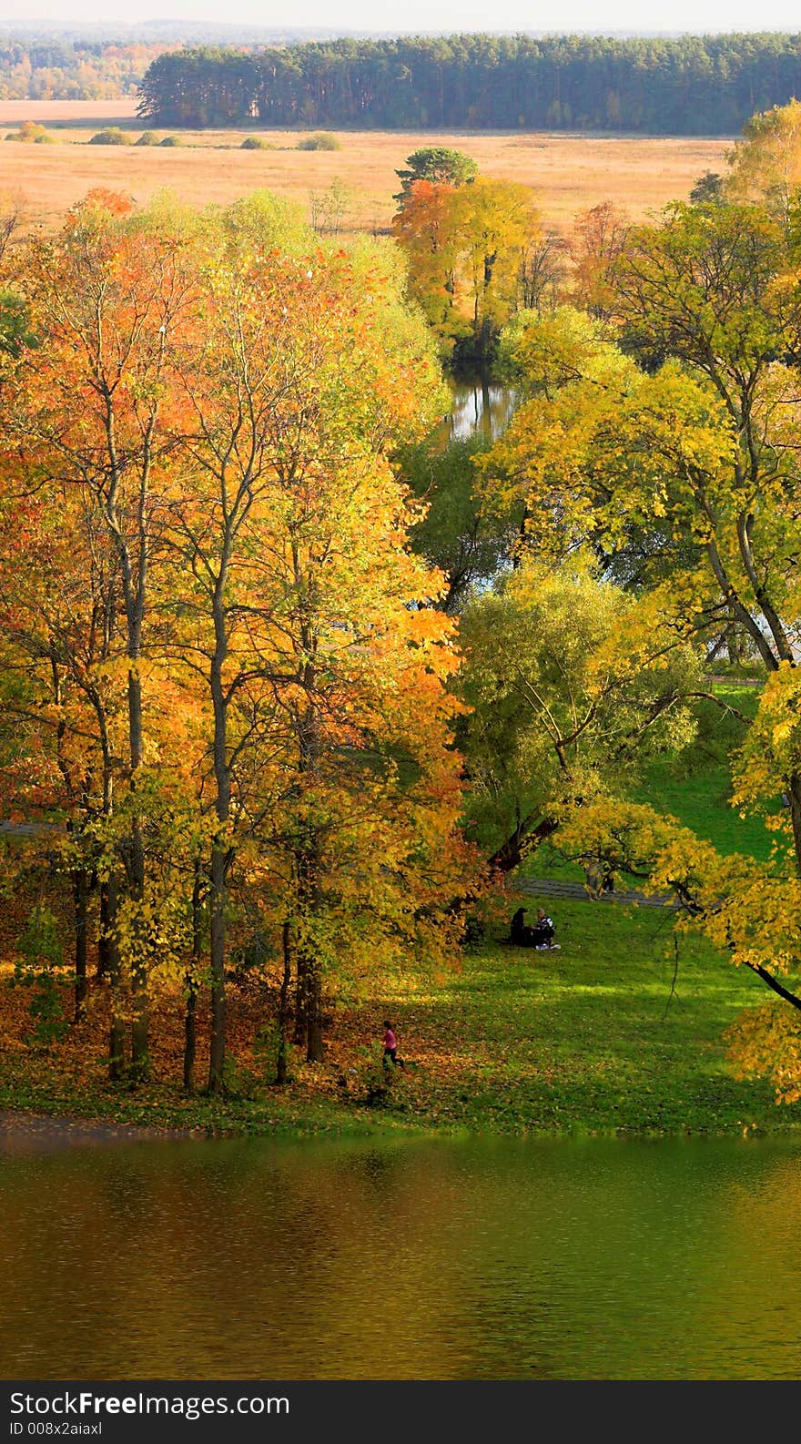 Autumn landscape in Moscow and river