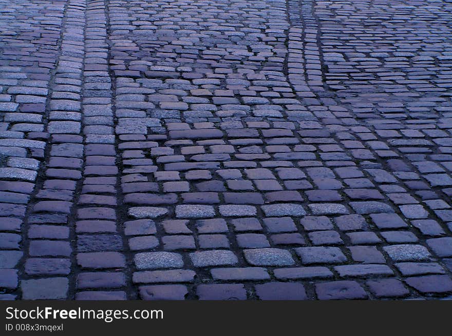 Old pavement close-up, cobbled-road