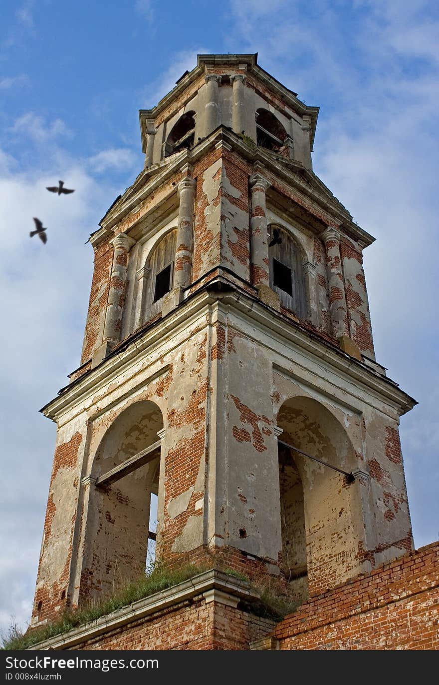 A photo of a ruined church. A photo of a ruined church