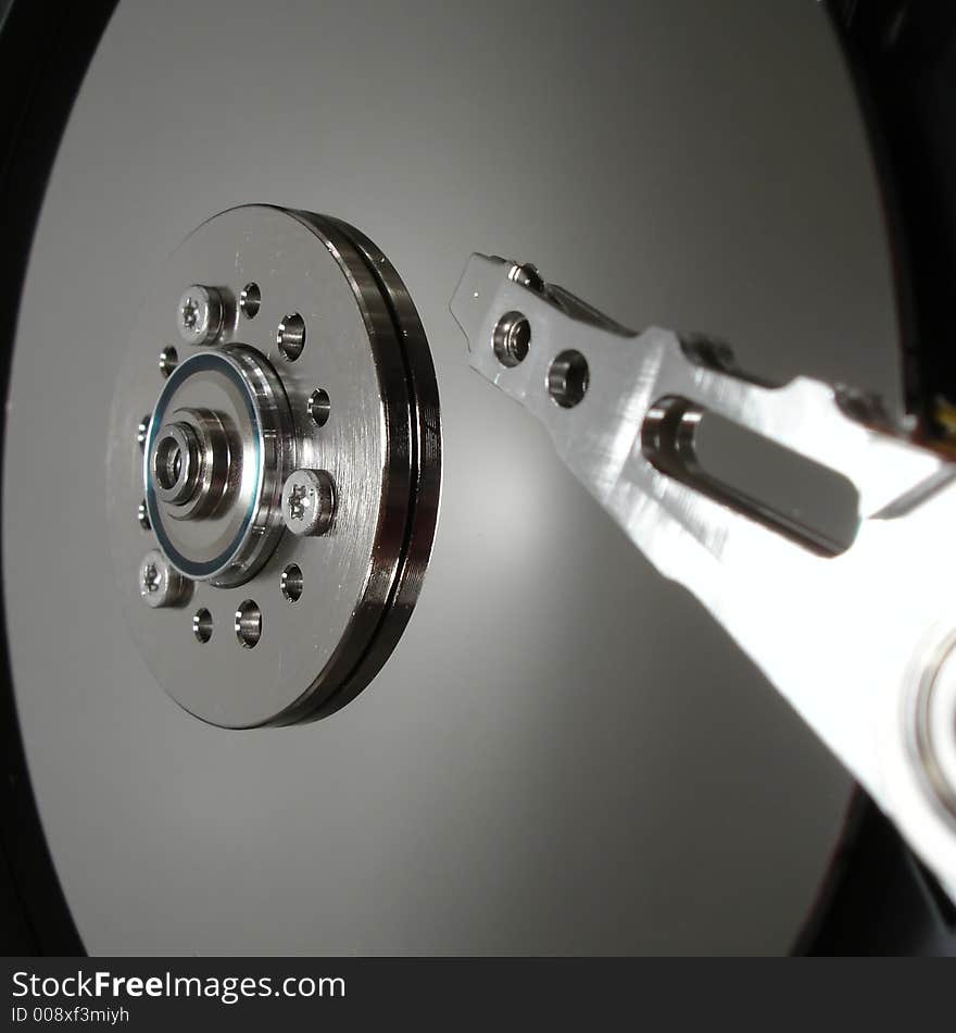 Hard Drive inside Close Up