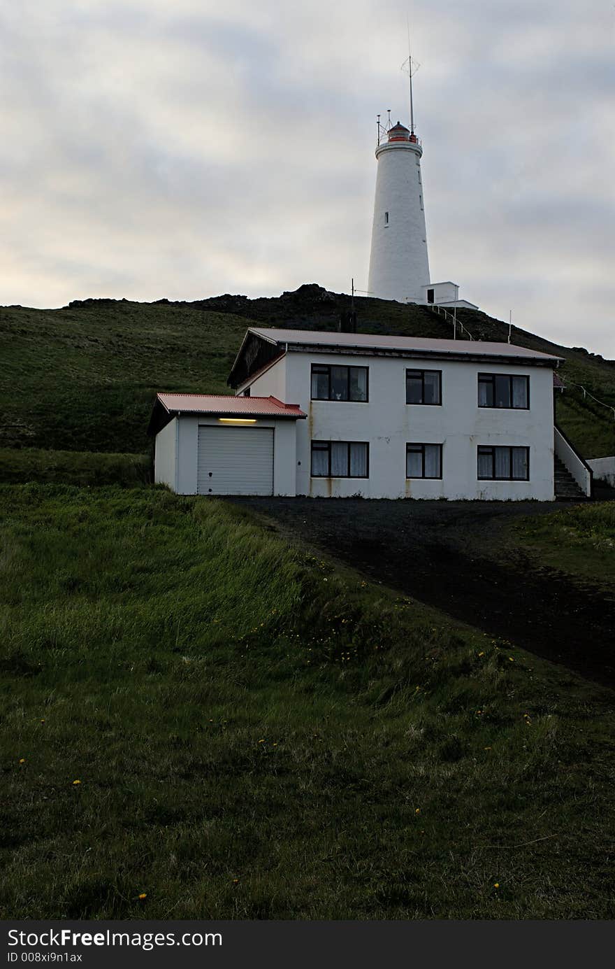 Lightouse near Keflavik in Iceland. Lightouse near Keflavik in Iceland.