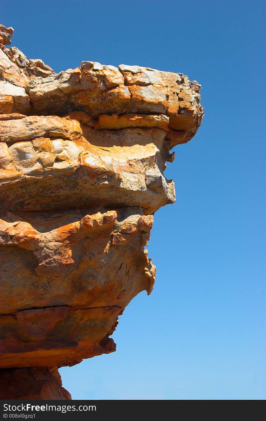 Beautiful rock formation with deep blue background. Beautiful rock formation with deep blue background